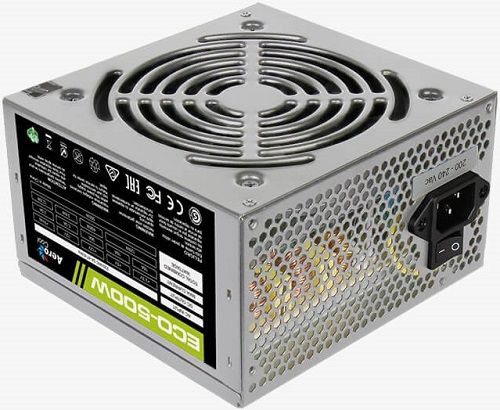 Блок питания ATX AeroCool ECO-500W 4710700957882 500W V2.3 (20/24+4+6pin, вентилятор d120мм) + кабел