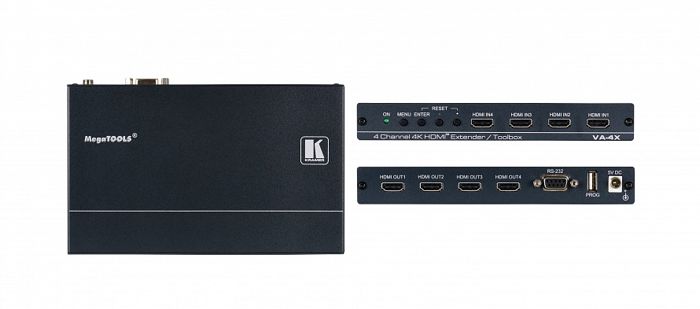 

Усилитель Kramer VA-4X 50-00076790 эквалайзер HDMI версии 2.0 четырехканальный, поддержка 4К60 4:4:4, VA-4X