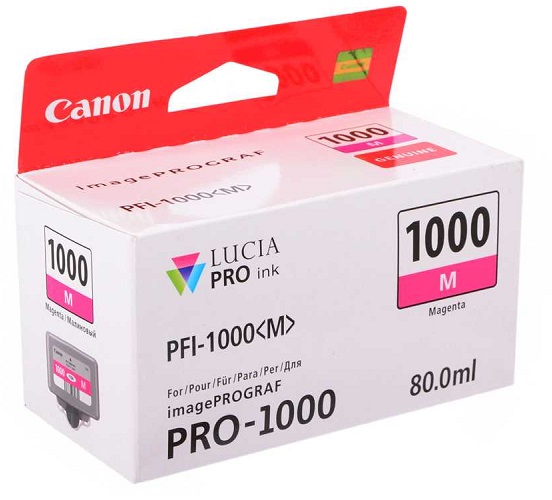 

Картридж Canon PFI-1000 M 0548C001 для PRO1000, пурпурный (80 ml), PFI-1000 M