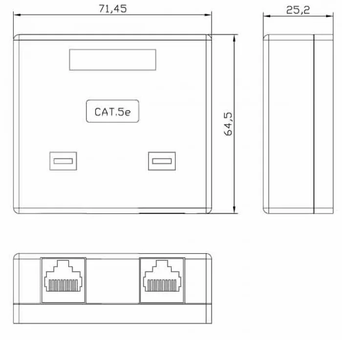 фото Hyperline SB2-2-8P8C-C5e-WH