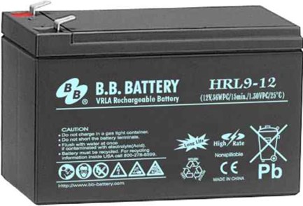 Батарея BB HRL 9-12 12В/9Ач батарея delta hrl 12 7 2 x 12в 7ач 151х65х100мм