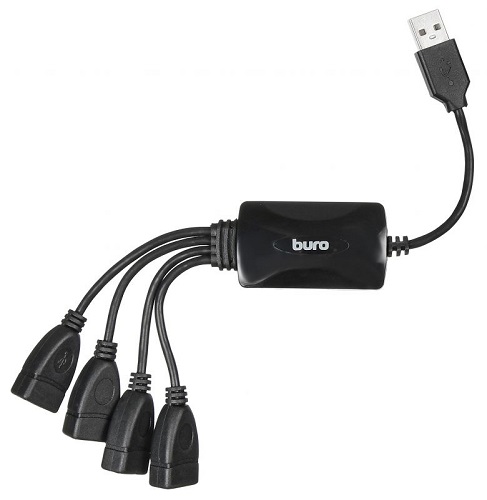 

Разветвитель USB 2.0 Buro BU-HUB4-0.3-U2.0-Splitter 4порт. черный, BU-HUB4-0.3-U2.0-Splitter