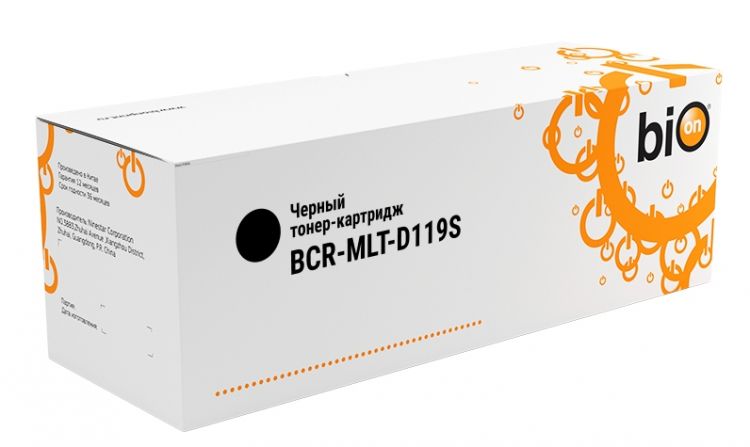 Картридж BION BCR-MLT-D119S MLT-D119S для Samsung ML-1615/2010/2015/2020/2570/2571/1610/2510/4521/16, цвет черный