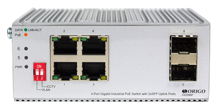 

Коммутатор неуправляемый ORIGO OI2206P/60W/A1A 4x1000Base-T PoE, 2x1000Base-X SFP, PoE Budget 60W, Surge 4KV, -40 to 75°C, OI2206P/60W/A1A