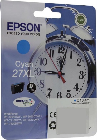 

Картридж Epson C13T27124022 для WF7110/7610 голубой повышенной XL емкости, C13T27124022