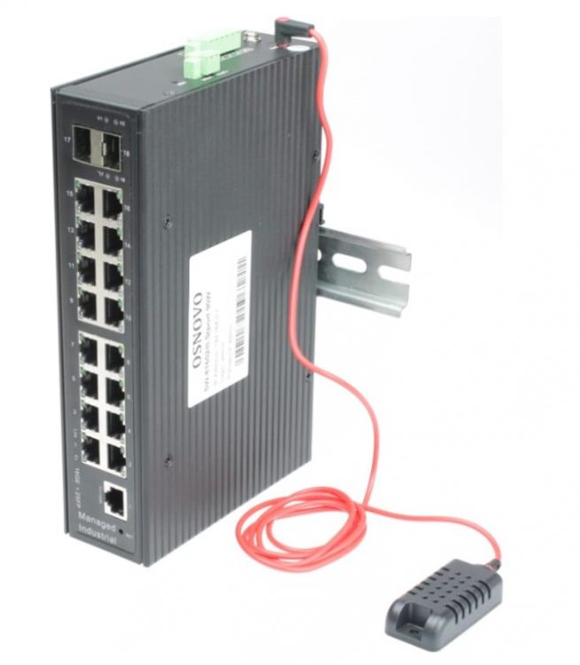 Коммутатор OSNOVO SW-81602/ILS(Port 90W,600W) промышленный управляемый (L2+) HiPoE Gigabit Ethernet на 16GE PoE + 2GE SFP порта инжектор poe nst ns pi 24g l управляемый gigabit ethernet на 24 порта соответствует стандартам poe ieee 802 3af at автоматическое определение poe ус