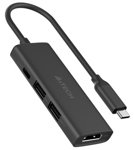 

Разветвитель A4Tech DST-40C USB-C 2порт. серый 1909746, DST-40C