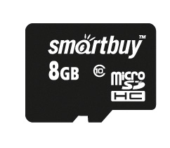 

Карта памяти MicroSDHC 8GB SmartBuy SB8GBSDCL10-00 Сlass 10 (без адаптеров), SB8GBSDCL10-00