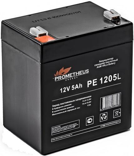 

Батарея для ИБП PROMETHEUS ENERGY РЕ1205L PE 1205L 12V, 5Ah, зажим 6,35 мм, РЕ1205L