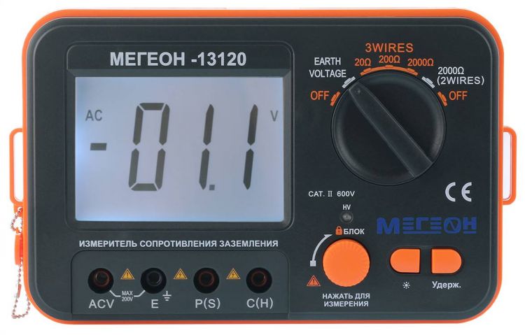 

Измеритель сопротивления заземления МЕГЕОН 13120 (мегаомметр), 13120