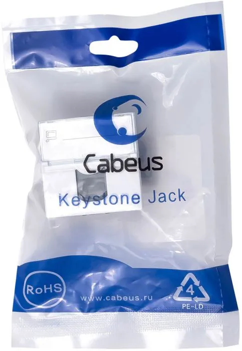 Cabeus KJ-RJ45-Cat.6a-180T-FP-L-45