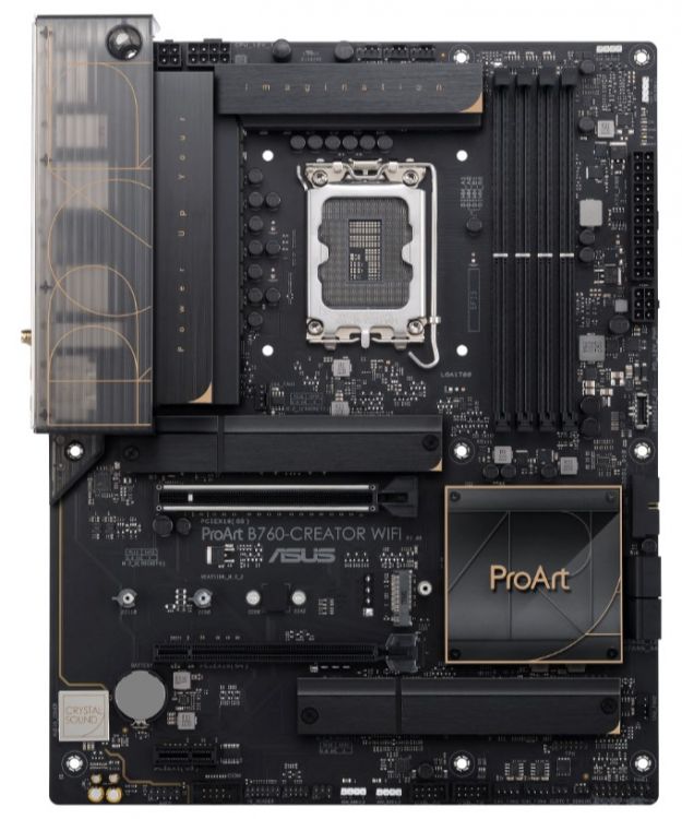 

Материнская плата ATX ASUS PROART B760-CREATOR WIFI (LGA1700, B760, 4*DDR5 (7200), 4*SATA 6G RAID, 3*М.2, 4*PCIE, HDMI, DP, USB 3.2 Gen2, 4*USB 3.2 Ge, PROART B760-CREATOR WIFI