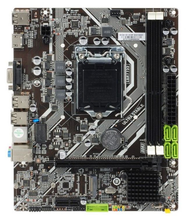 

Материнская плата mATX Esonic H61DA1 (LGA1155, H61, 2*DDR3 (1333), 4*SATA 3G, М.2, 8xUSB 2.0, 1xHDMI, 1xD-Sub, 1хRJ45), H61DA1