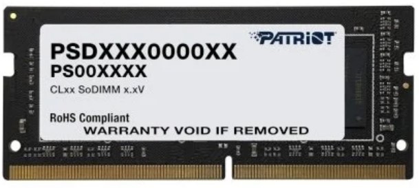 Модуль памяти SODIMM DDR4 4GB Patriot PSD44G266682S Signature Line PC4-21300 2666MHz CL19 1.2V