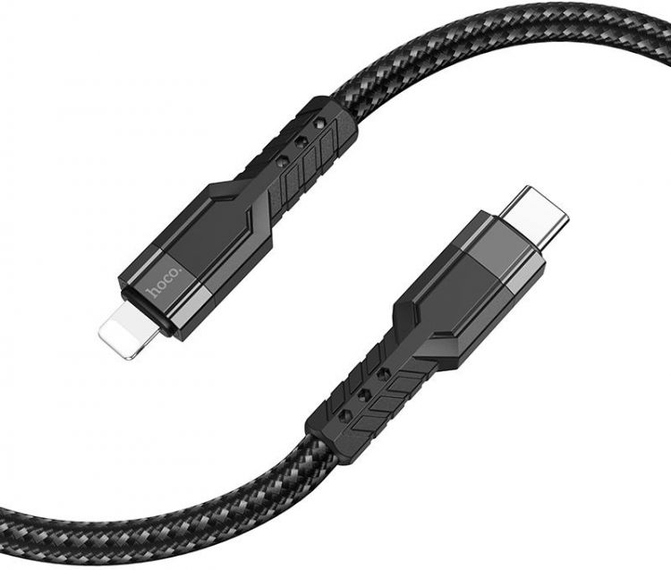 

Кабель интерфейсный Hoco U110 IP PD USB Type-C (m)-Lightning (m) 1.2м черный коробка (2002408), U110 IP PD