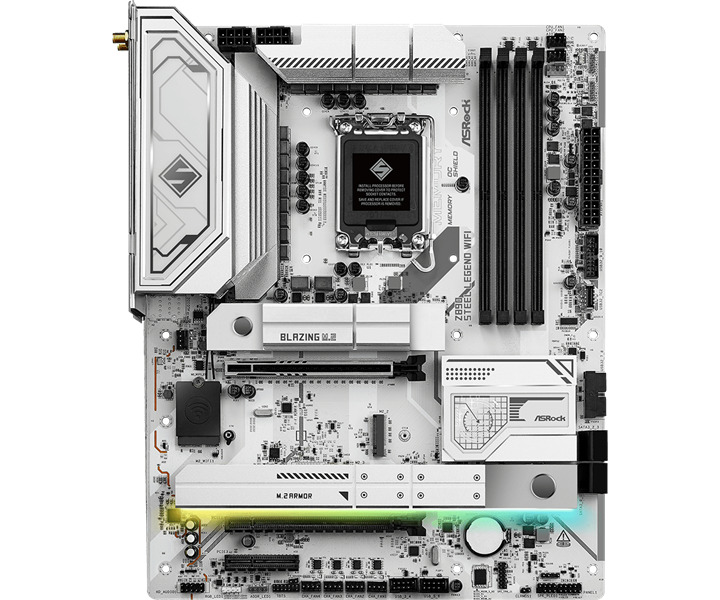 

Материнская плата ATX ASRock Z890 STEEL LEGEND WIFI (LGA1851, Z890, 4*DDR5 (9466), 4*SATA, 4*M.2, 6*USB 3.2, 2*USB 2.0, 2*USB Type-C, 2*PCIe x16, PCIe, Z890 STEEL LEGEND WIFI