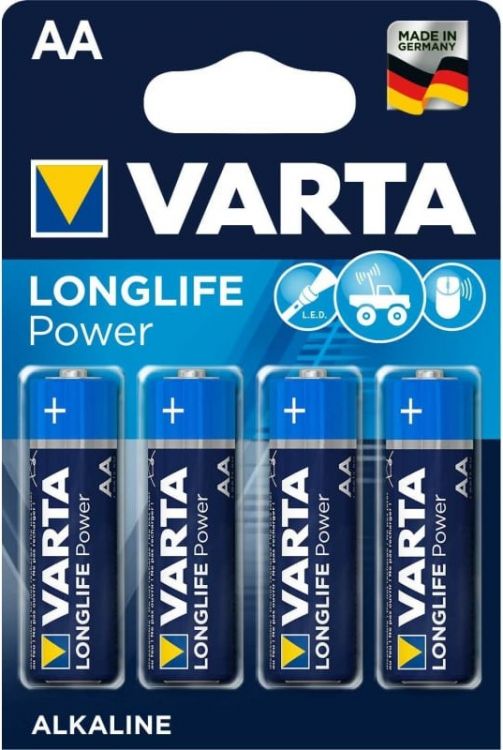 

Батарейка Varta LONGLIFE POWER (HIGH ENERGY) LR6 AA BL4 Alkaline 1.5V (4906) (4/80/400), LONGLIFE POWER (HIGH ENERGY) LR6 AA