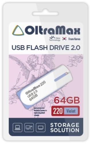 

Накопитель USB 2.0 64GB OltraMax OM-64GB-220-Violet 220, фиолетовый, OM-64GB-220-Violet