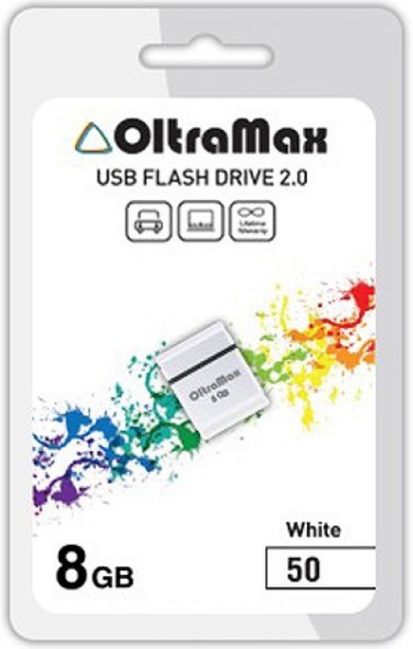 

Накопитель USB 2.0 8GB OltraMax OM008GB-mini-50-W 50, белый, OM008GB-mini-50-W