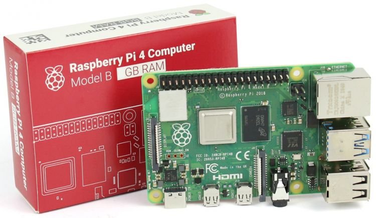 Микрокомпьютер Raspberry Pi 4 Model B 1GB Broadcom BCM2711 ARM Cortex-A72 @ 1.8GHz, 2 x USB 3.0, 2 x USB 2.0, Wi-Fi, Bluetooth