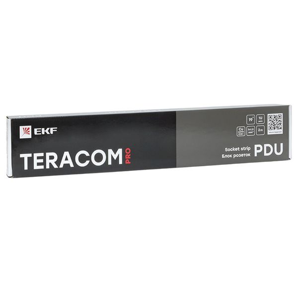 

Блок розеток 19", 9 розеток EKF TRP-HPD-16A-9SH-2MSH PDU TERACOM PRO 1U 16А/250В Schuko шнур 2 м 3x1,5 мм2 вилка Schuko корпус алюминий черный, TRP-HPD-16A-9SH-2MSH