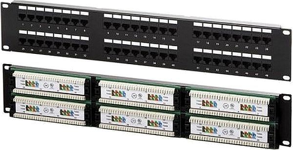 

Патч-панель Newmax NM-PPU48C 19", 2U, Cat 5e, 48 портов RJ45 (8p8c), неэкранированная, 110 IDC, NM-PPU48C