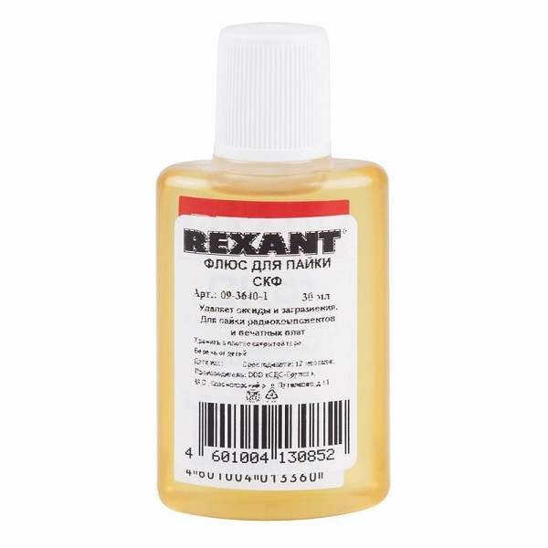 

Флюс Rexant 09-3640-1 для пайки, СКФ (спирто-канифольный), 30 мл, в индивидуальной упаковке, 09-3640-1