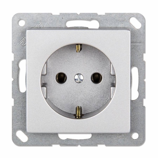 

Розетка Jung EP1420AL 2К+З 16А 250В с автозажимом, EcoProfi алюминий, EP1420AL