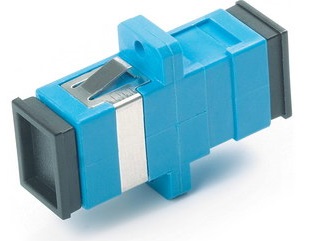 Адаптер проходной Hyperline FA-P11Z-SC/SC-N/BK-BL оптический SC-SC, SM, simplex, корпус пластиковый, синий, черные колпачки