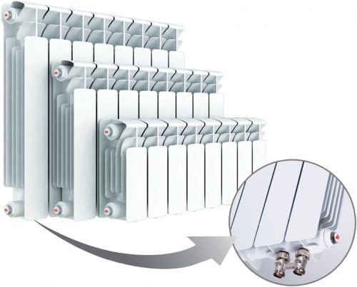 Радиатор отопления биметаллический Rifar Base Ventil 500 х5 R50005НПЛ нижнее подключение, левое, цвет белый - фото 1