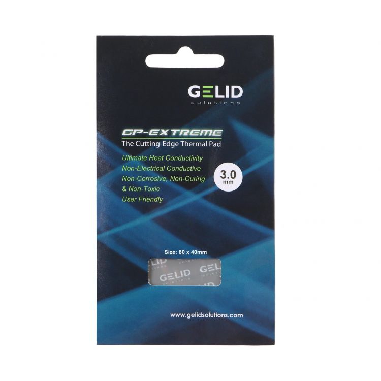 

Термопрокладка GELID GP-Extreme Thermal Pad TP-GP01-E размер 80x40 мм, толщина 3.0 мм, 12 Вт/мK, GP-Extreme Thermal Pad