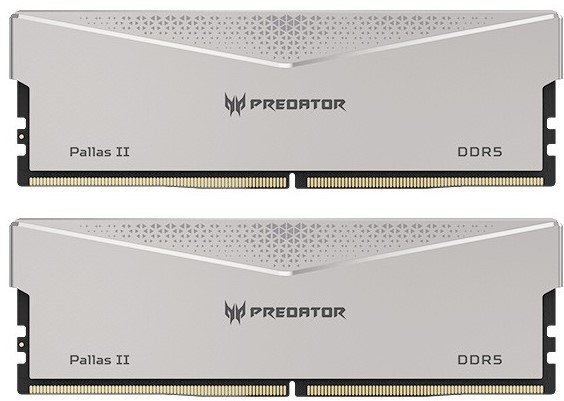 

Модуль памяти DDR5 32GB (2*16GB) Acer BL.9BWWR.375 Predator Pallas II PC5-51200 6400MHz CL32 1.35V silver, BL.9BWWR.375