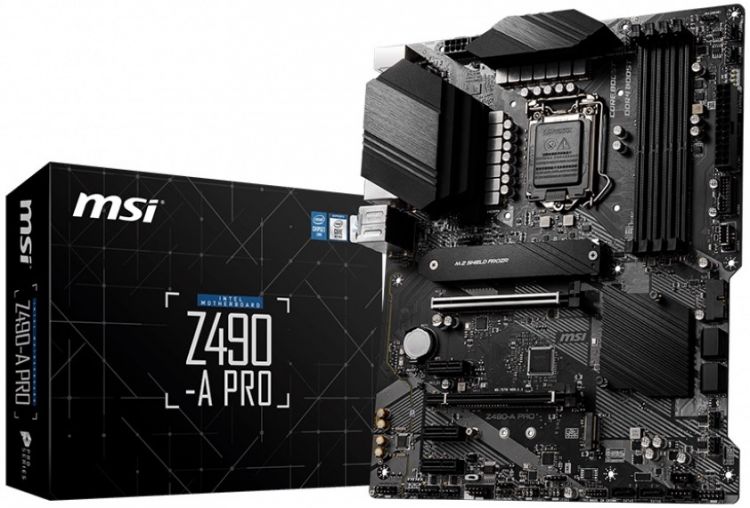 

Материнская плата ATX MSI Z490-A PRO (LGA1200, Z490, 4*DDR4(4800), 6*SATA 6G RAID, 2*M.2, 5*PCIE, 7.1CH, 2.5Glan, 8*USB 3.2/USB Type-C, HDMI, DP), Z490-A PRO