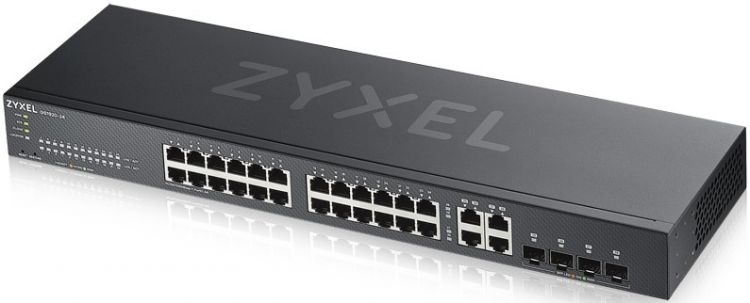 цена Коммутатор управляемый ZYXEL GS1920-24V2-EU0101F интеллектуальный Gigabit Ethernet с 24 разъемами RJ-45 и 4 SFP-слотами совмещенными с разъемами RJ-45