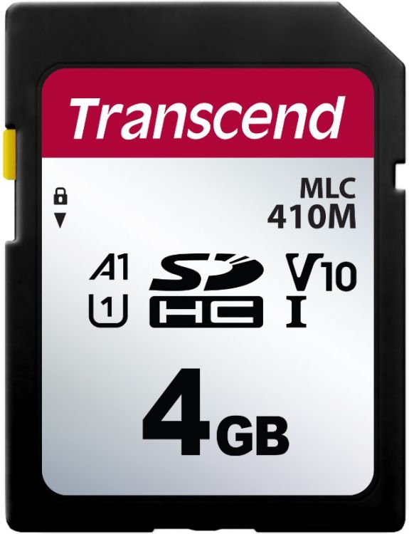 Промышленная карта памяти SDHC 4GB Transcend TS4GSDC410M 410M, Class 10, U1, A1, 95/12MB/s, 10TBW
