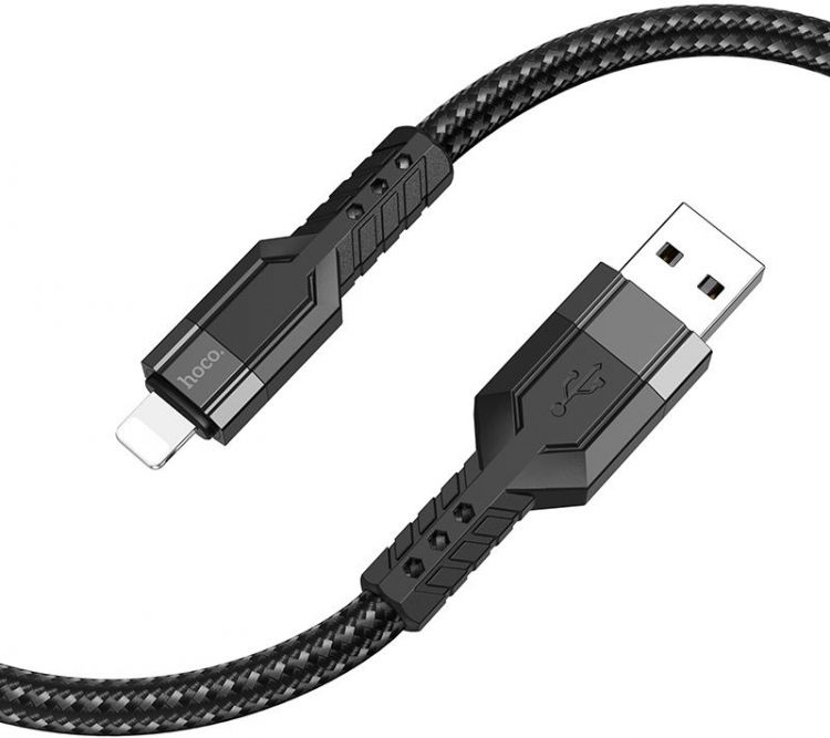 

Кабель интерфейсный Hoco U110 IP USB (m)-Lightning (m) 1.2м черный коробка (2002411), U110 IP