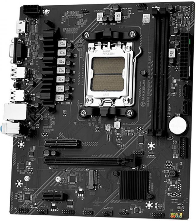 Материнская плата mATX MAXSUN MS-Challenger A620A 2.5G (AMD AM5, A620, 2*DDR5 (5600), 3*SATA, M.2, 3*PCIe, HDMI, VGA, 6*USB 3.2, 4*USB 2.0)