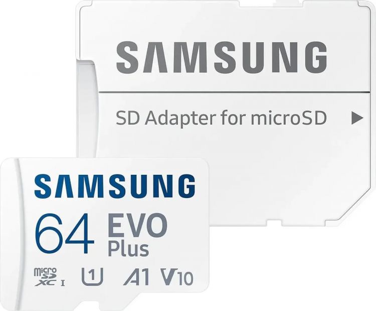 

Карта памяти MicroSDXC 64GB Samsung MB-MC64SA/EU EVO Plus Class 10, UHS-I, W 90 МБ/с, R 130 МБ/с, MB-MC64SA/EU