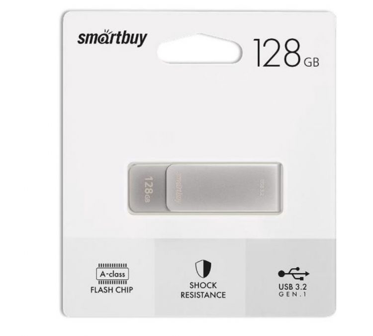 

Накопитель USB 3.0 128GB SmartBuy SB128GM1G M1 серый металлик, SB128GM1G