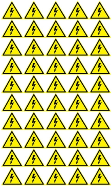 Наклейка Rexant 56-0006-1 знак электробезопасности «Опасность поражения электротоком» 25х25х25 мм 100 шт. - фото 1