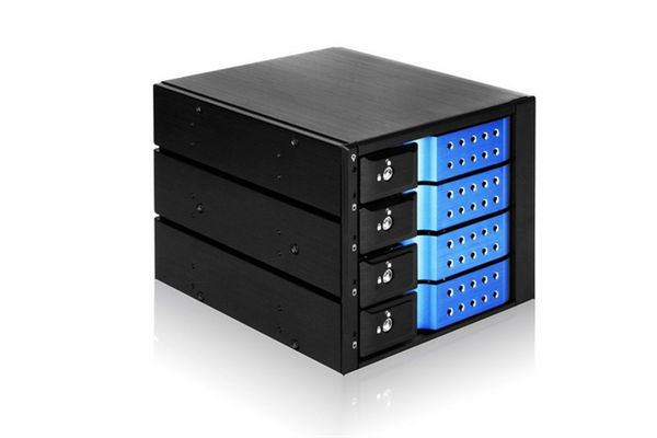 

Корзина Procase T3-304-SATA3-BL 4 SATA3/SAS 6Gb hotswap aluminium mobie rack (3x5,25) Black/blue, T3-304-SATA3-BL