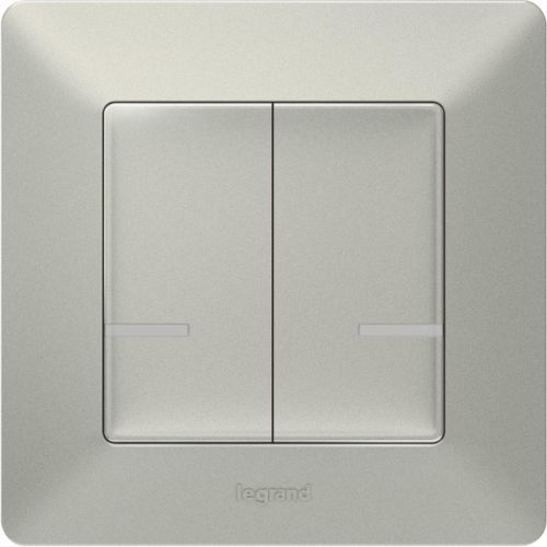 Выключатель беспроводной Legrand 752387 Valena Life with NETATMO, 2-клавишный, алюминий