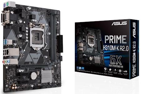 Материнская плата mATX ASUS PRIME H310M-K R2.0 90MB0Z30-M0EAY0 (LGA1151v2,H310,2*DDR4(2666),4*SATA 6