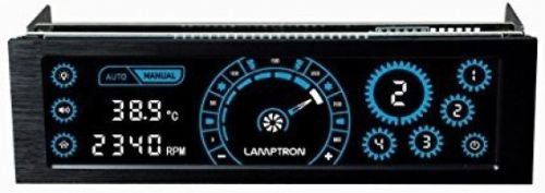 Панель управления Lamptron CM430 сенсорная, 30Вт/канал х4, PWM, черная, синяя подсветка дисплея