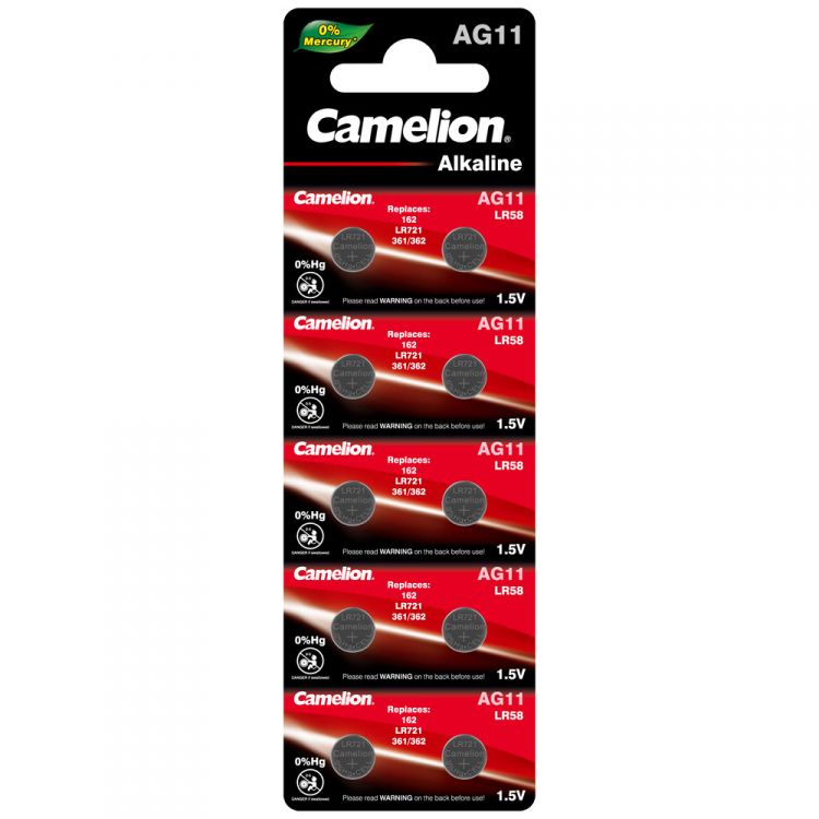 

Батарейка Camelion AG11-BP10(0%Hg) Mercury Free LR721/AG11, 1,5 В, 20 мА.ч, 10 шт в упаковке (12819), AG11-BP10(0%Hg)