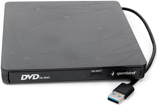 Привод DVD±RW внешний Gembird DVD-USB-03 USB 3.0, черный цена и фото