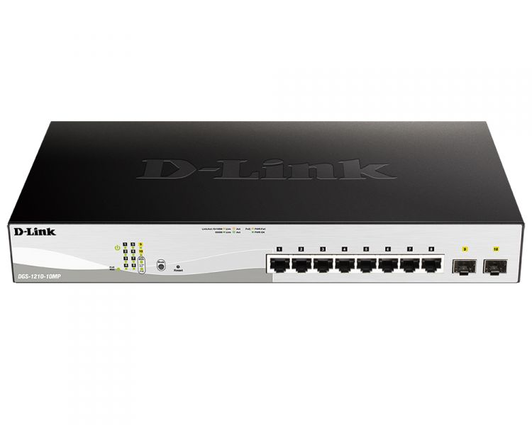 

Коммутатор управляемый D-link DGS-1210-10MP/FL 8x10/100/1000Base-T PoE (130 Вт), 2x1000Base-X SFP, L2, 19”, DGS-1210-10MP/FL