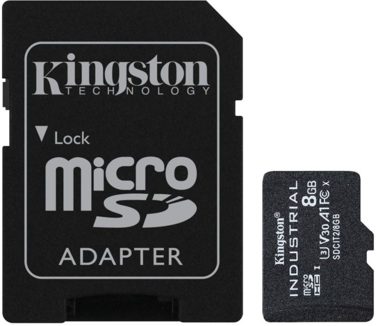 

Промышленная карта памяти MicroSDHC 8Gb Kingston SDCIT2/8GB class10 UHS-I industrial с адаптером, SDCIT2/8GB