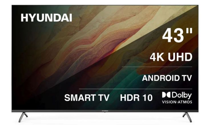 Телевизор Hyundai H-LED43BU7010 H-LED43BU7009 LED 43" Android TV Frameless черный/черный 4K Ultra HD 60Hz MEMC DVB-T DVB-T2 DVB-C DVB-S DVB-S2 USB WiF