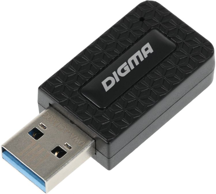 

Сетевой адаптер Digma DWA-AC1300C Wi-Fi, USB 3.0 (ант.внутр.) 1ант., DWA-AC1300C